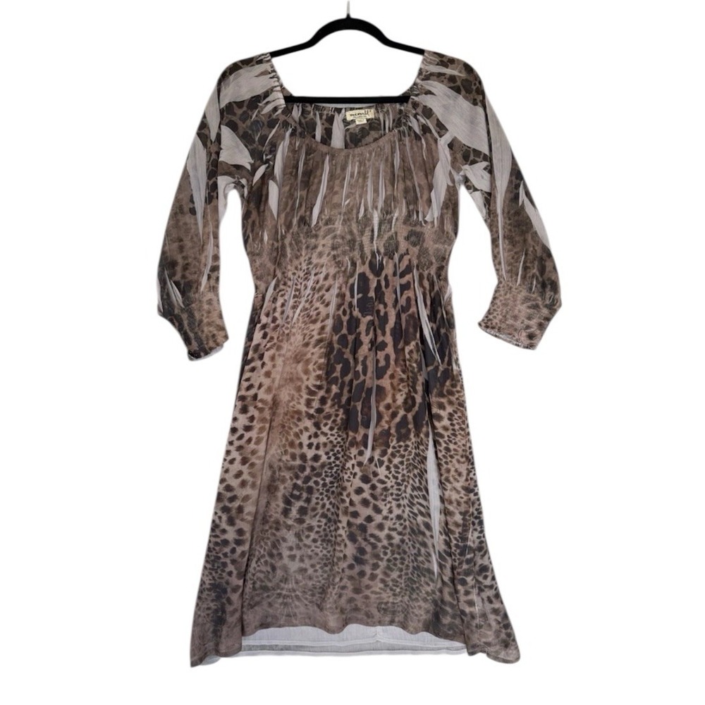One World Dress Women's Small Animal Print Classic Boho Western Milkmaid